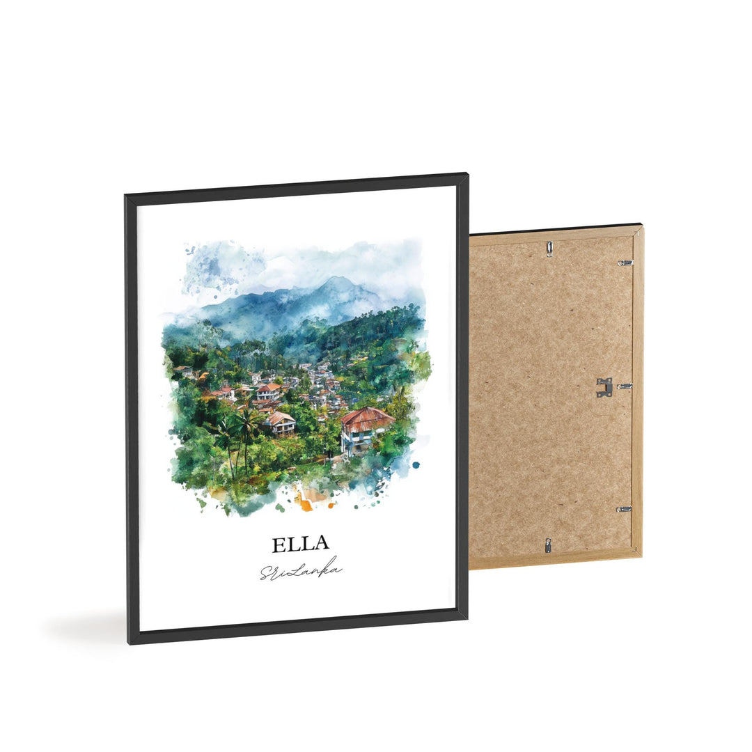 Ella Sri Lanka Wall Art, Uva Province Print, Sri Lanka Watercolor Art, Ella Sri Lanka Gift, Travel Print, Travel Poster, Housewarming Gift