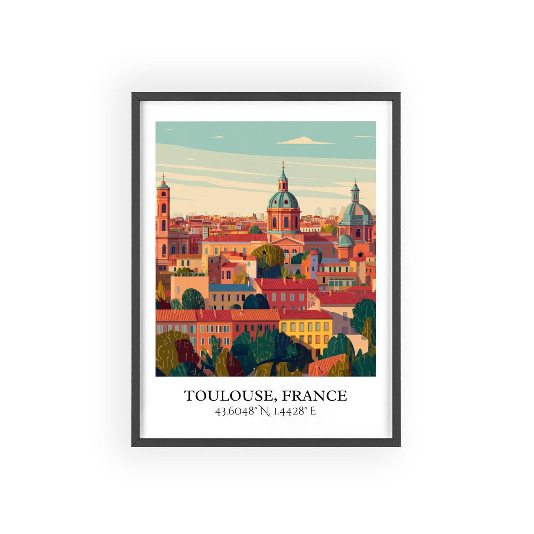 Toulouse France Art, Toulouse Retro Travel Art, Toulouse France Decor, France Gift, France Travel Art, Travel Prints, Housewarming Gift