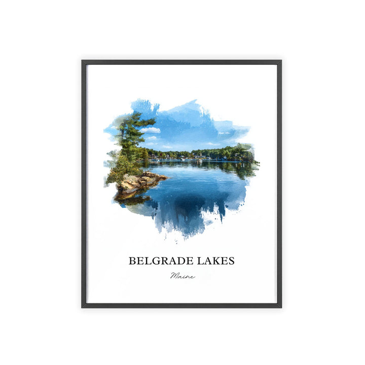 Belgrade Lakes, Maine – Watercolor Art Print