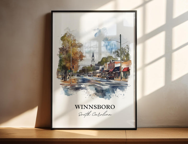 Winnsboro, South Carolina – Watercolor Art Print