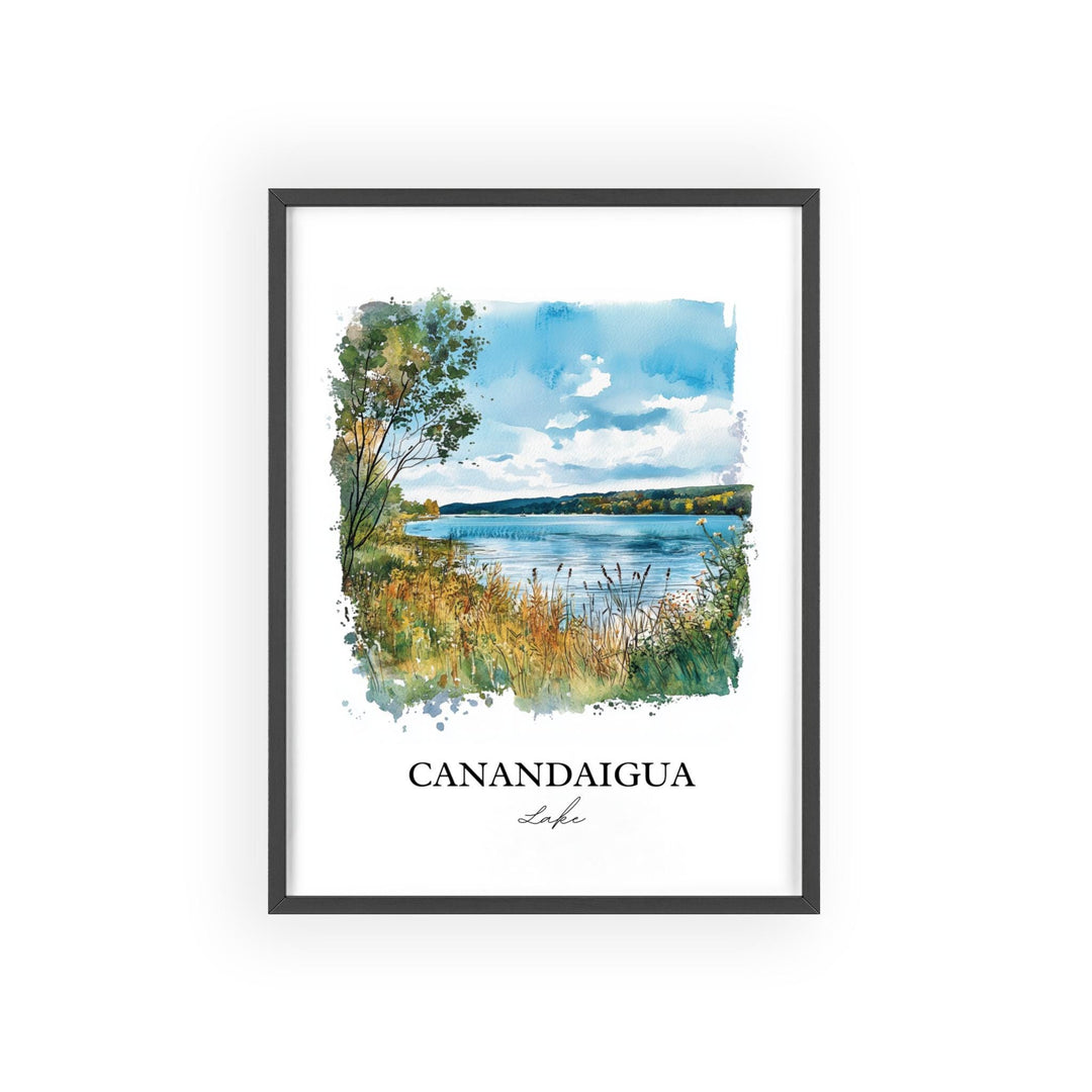 Canandaigua Lake Wall Art, Finger Lakes Print, NY Watercolor Art, Canandaigua Lake Gift, Travel Print, Travel Poster, Housewarming Gift