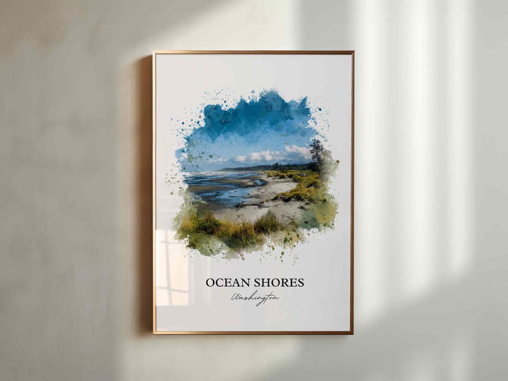 Ocean Shores, Washington – Watercolor Art Print