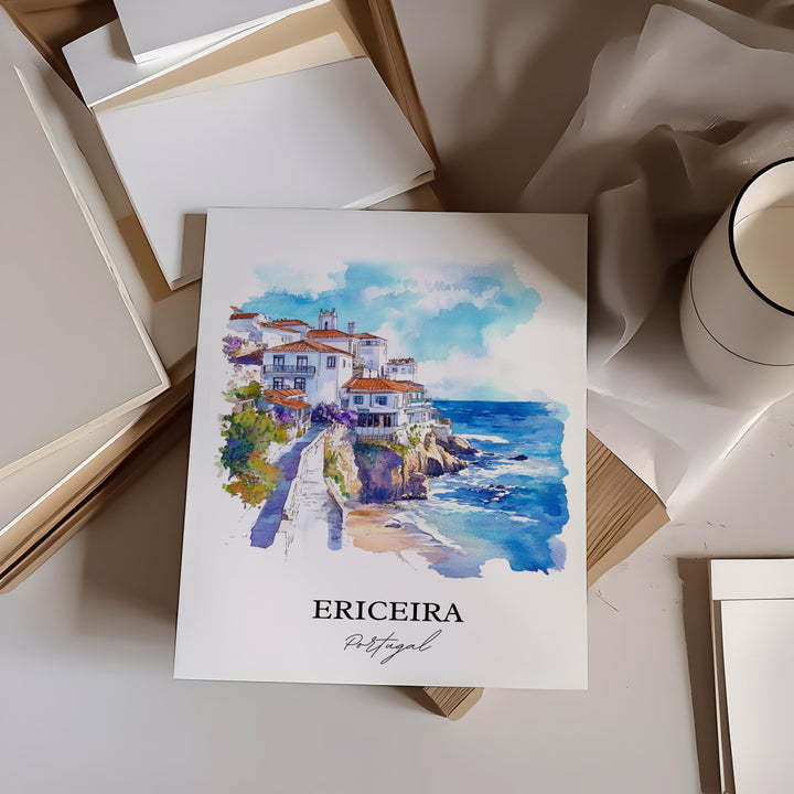 Ericeira, Portugal – Watercolor Art Print