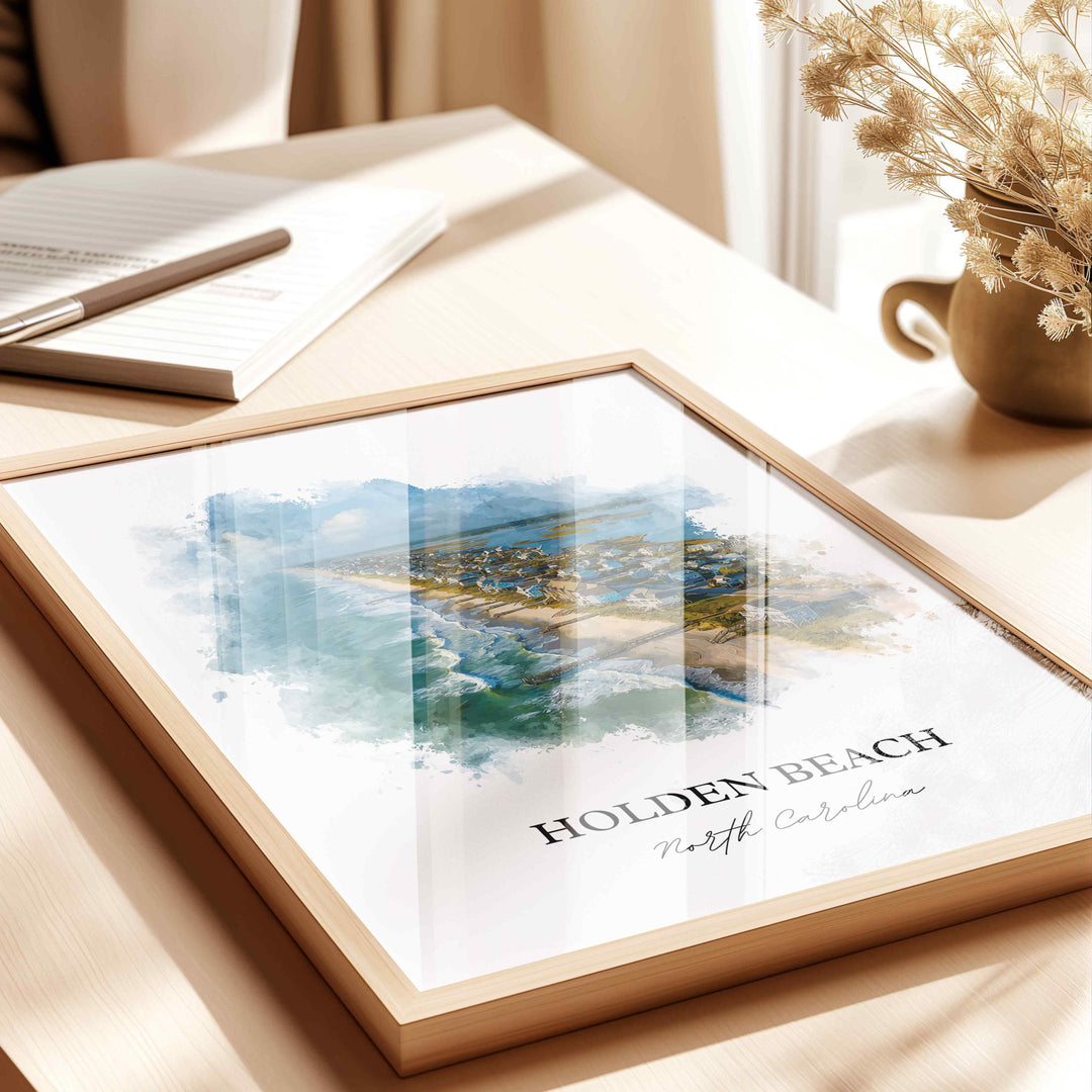 Holden Beach, North Carolina – Watercolor Art Print