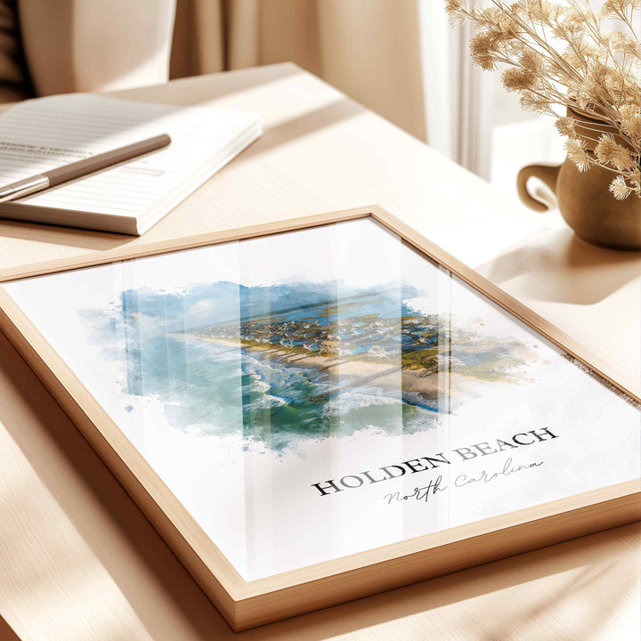 Holden Beach, North Carolina – Watercolor Art Print