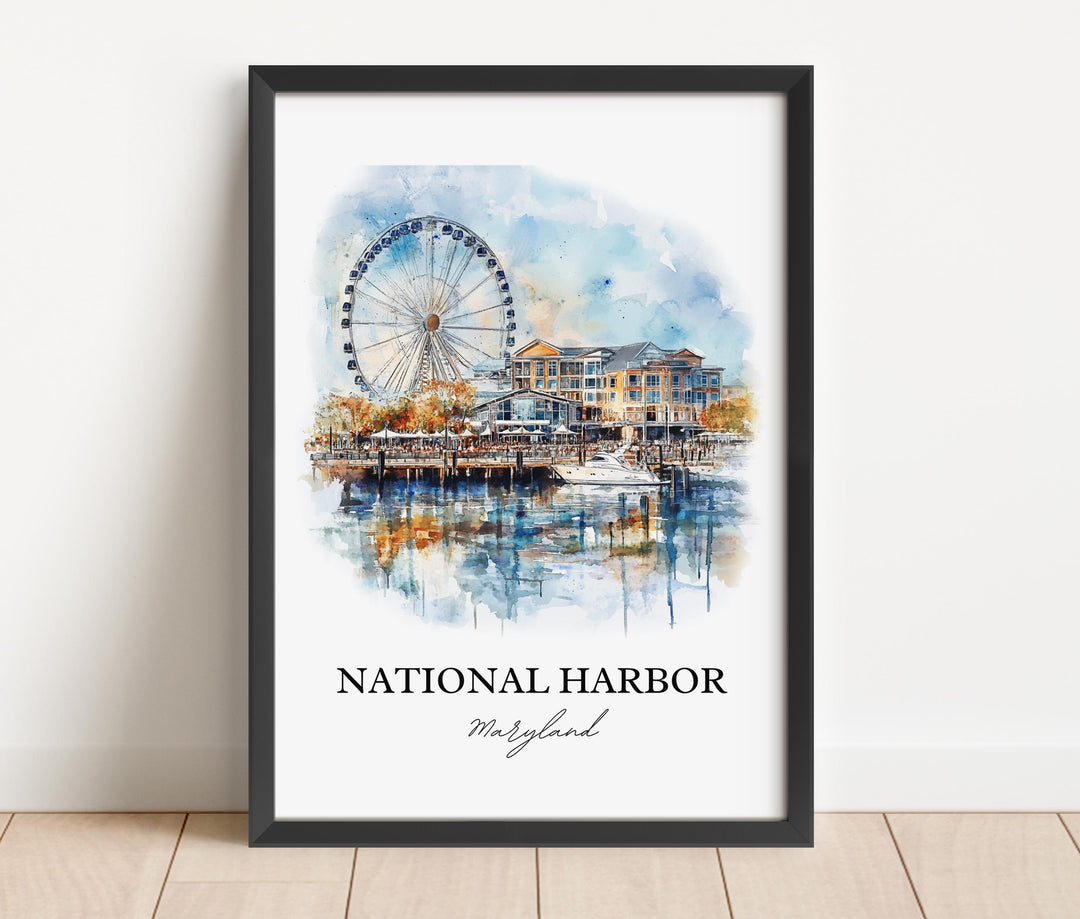National Harbor, Maryland – Watercolor Art Print