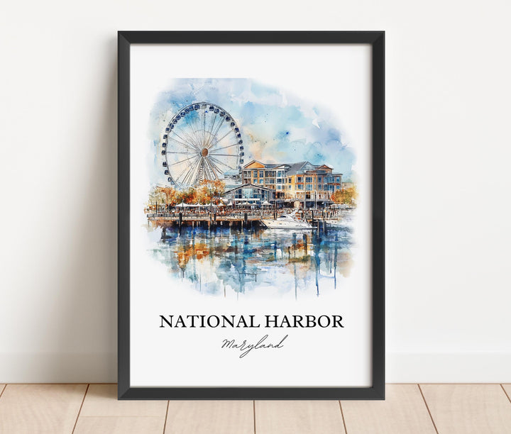 National Harbor, Maryland – Watercolor Art Print
