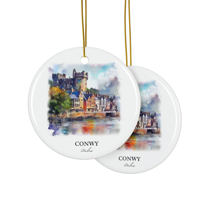 Conwy Wales Ornament: Unique Conwy Souvenir, Conwy Xmas Decor, and Authentic Wales Gift