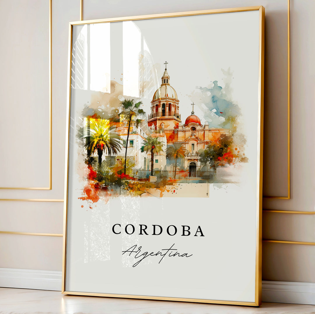 Cordoba Argentina wall art - Argentina, Cordoba poster print, Cordoba Wedding gift, Birthday present, Custom Text, Perfect Gift