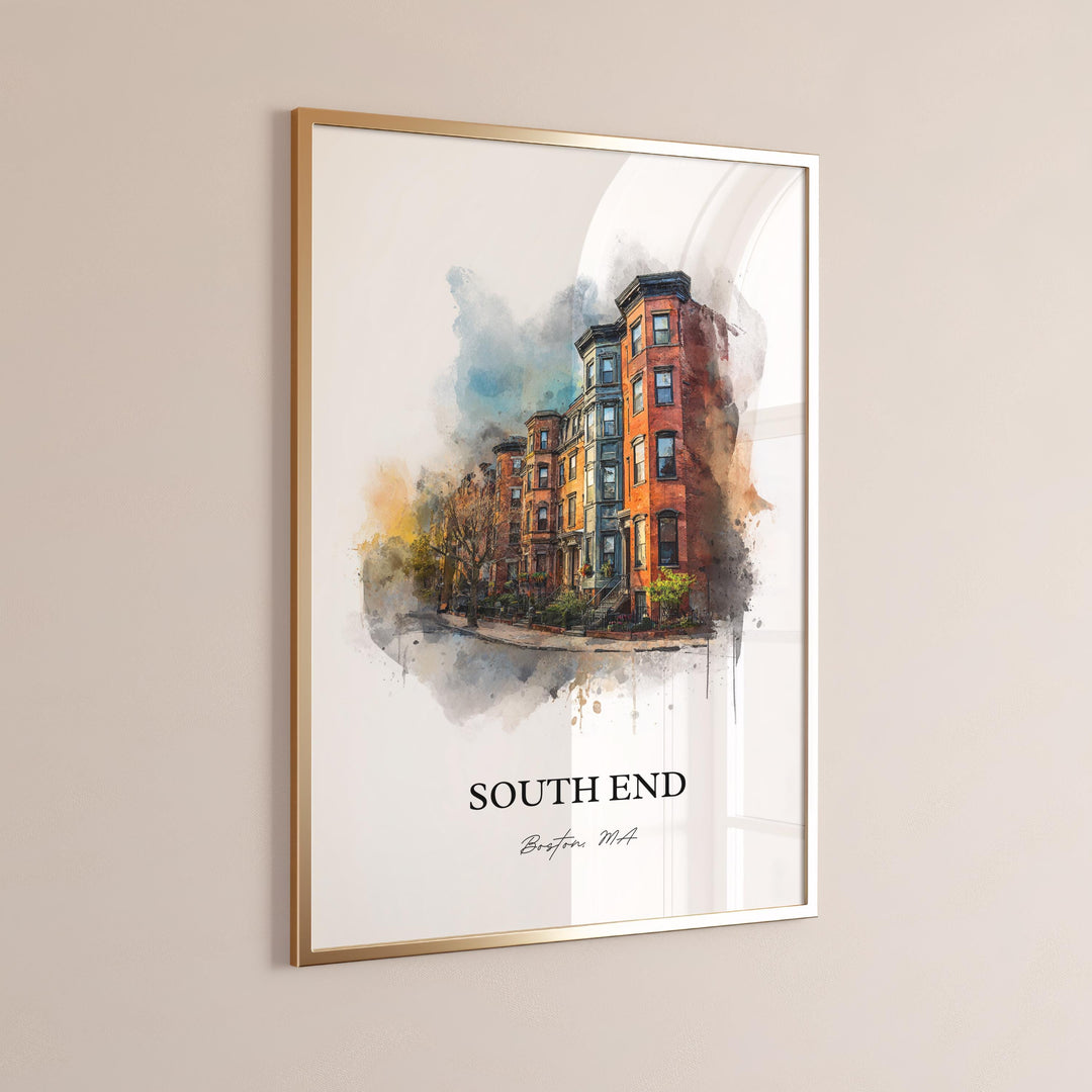 South End, Massachusetts – Watercolor Art Print