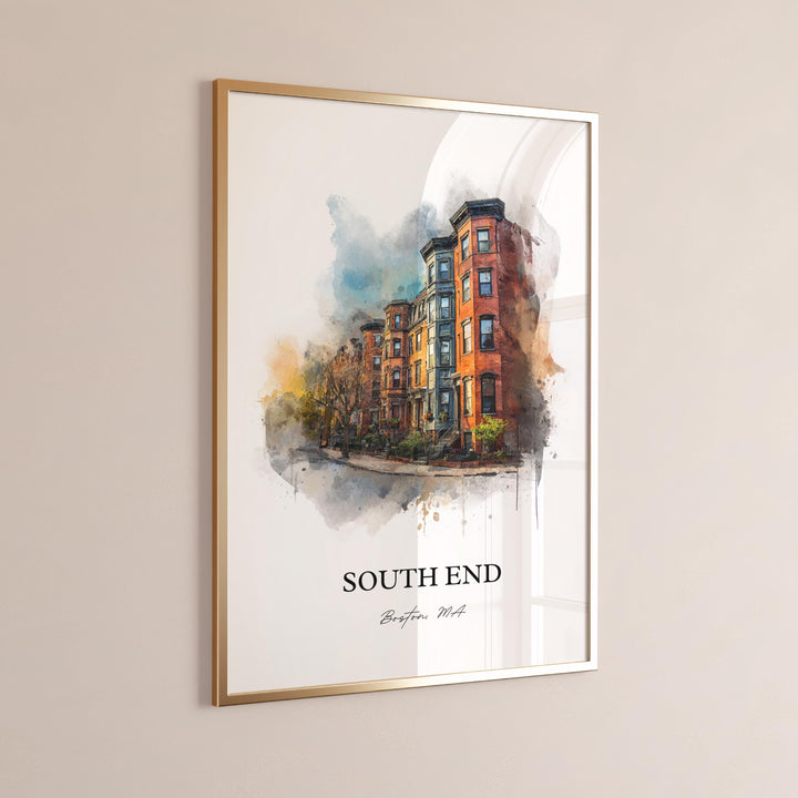 South End, Massachusetts – Watercolor Art Print