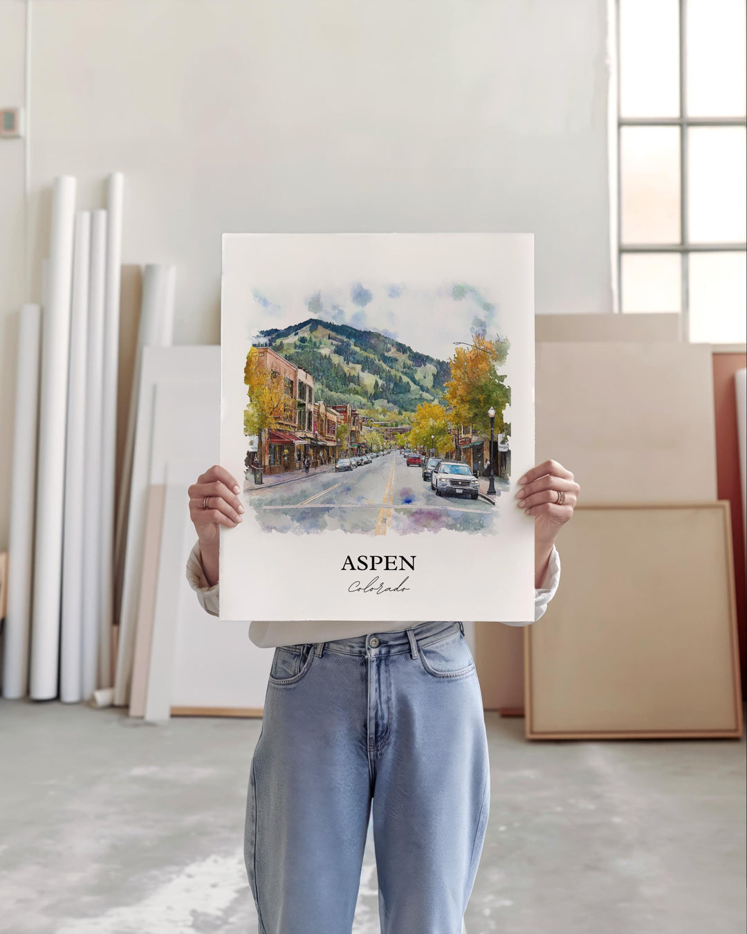 Aspen, Colorado, USA – Watercolor Art Print