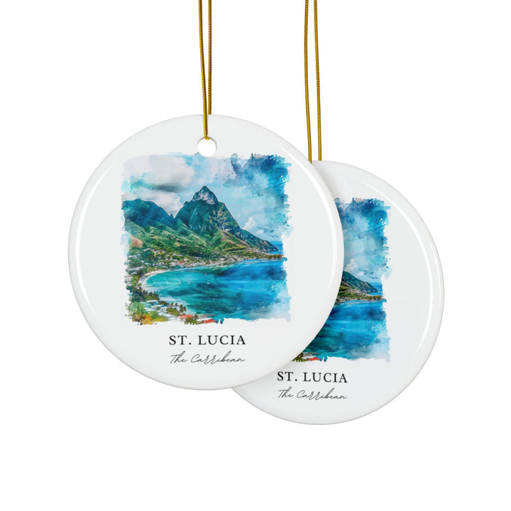 St. Lucia Ornament: Unique St. Lucia Souvenir, St. Lucia Decor, and Authentic St. Lucia Caribbean Gift