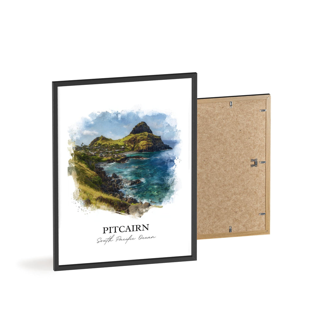 Pitcairn Wall Art, Pitcairn Print, South Pacific Islands Artwork, Pitcairn Gift, Travel Print, Travel Poster, Housewarming Gift