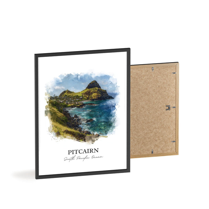 Pitcairn Wall Art, Pitcairn Print, South Pacific Islands Artwork, Pitcairn Gift, Travel Print, Travel Poster, Housewarming Gift