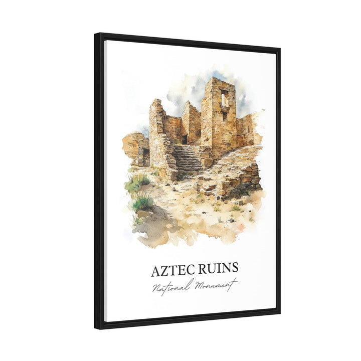 Aztec Ruins National Monument Wall Art, New Mexico Print, NM Watercolor, Aztec Ruins NM Gift, Travel Print, Travel Poster, Housewarming Gift