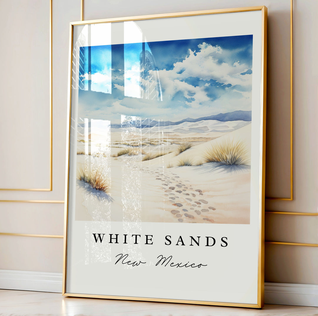 White Sands NM wall art - New Mexico, White Sands print, White Sands Park gift, Birthday present, Custom Text, Perfect Gift, Las Cruces NM