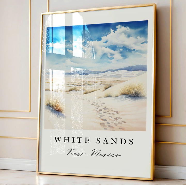 White Sands NM wall art - New Mexico, White Sands print, White Sands Park gift, Birthday present, Custom Text, Perfect Gift, Las Cruces NM