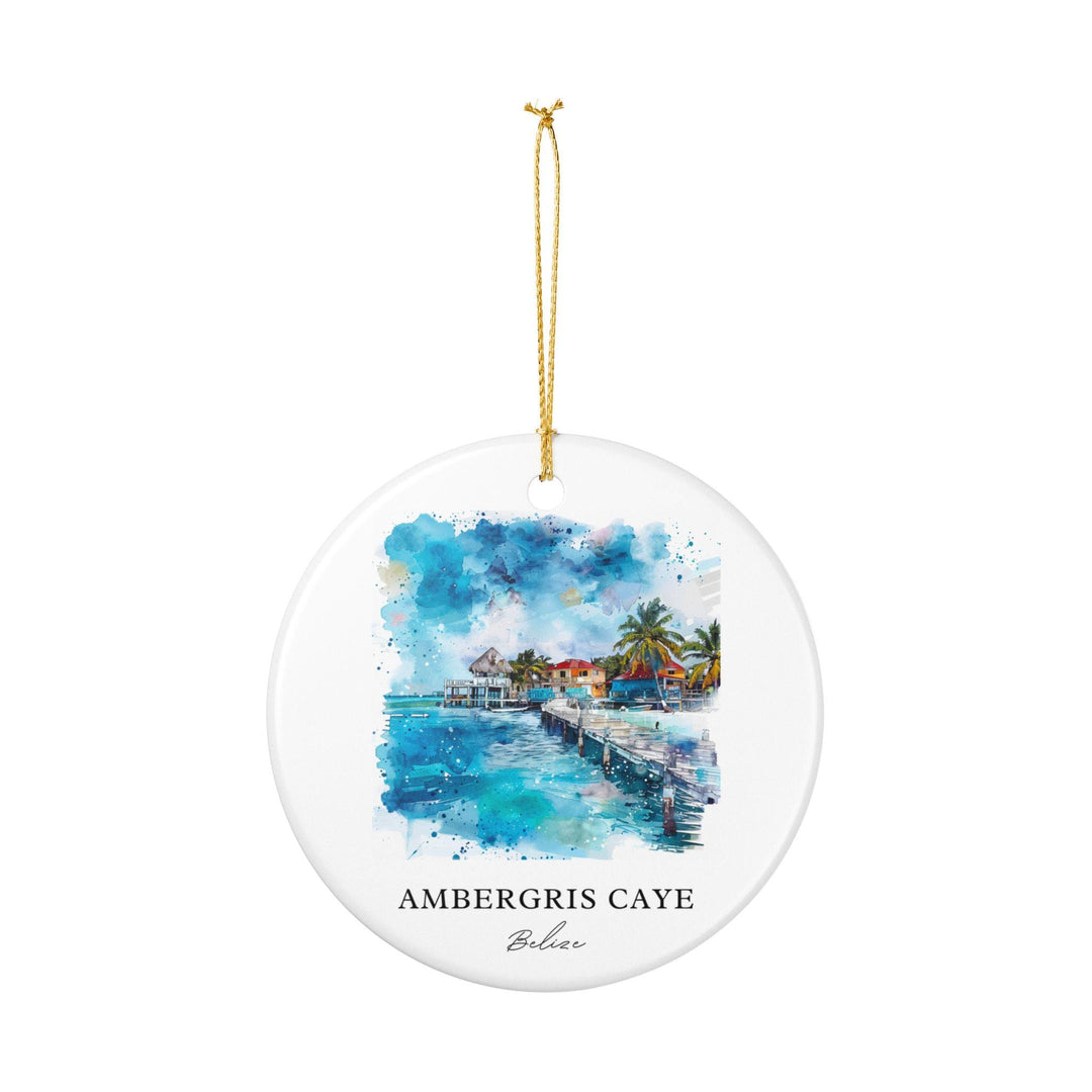 Ambergris Caye Ornament: Unique Ambergris Caye Souvenir, Belize Xmas Decor, and Authentic Belize Gift