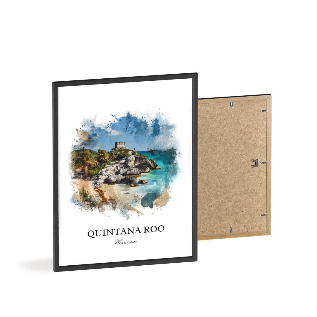 Quintana Roo Wall Art, Quintana Roo Print, Mexico Watercolor Art, Quintana Roo Gift, Mexico Travel Print, Travel Poster, Housewarming Gift