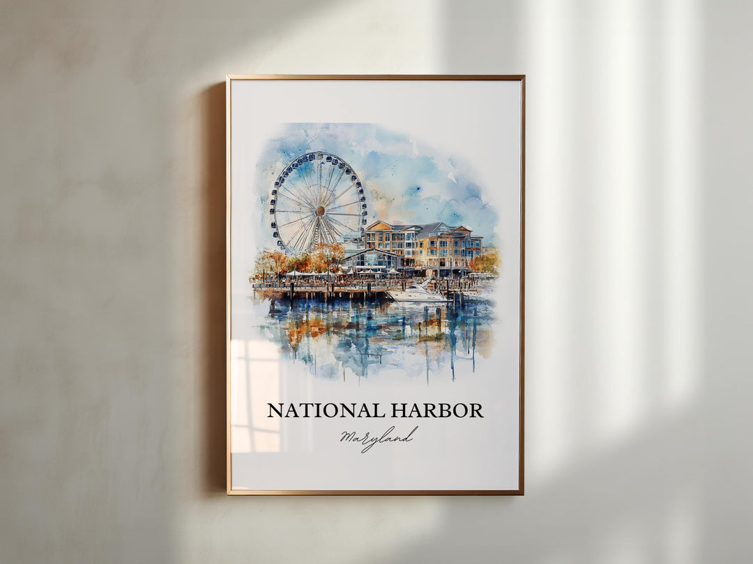 National Harbor, Maryland – Watercolor Art Print