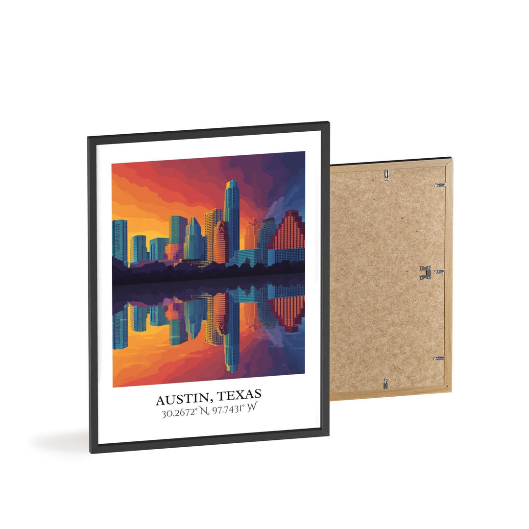 Austin Texas Art, Austin Retro Travel Art, Austin Texas Home Decor, Austin Texas Gift, Texas Travel Art, Travel Prints, Housewarming Gift