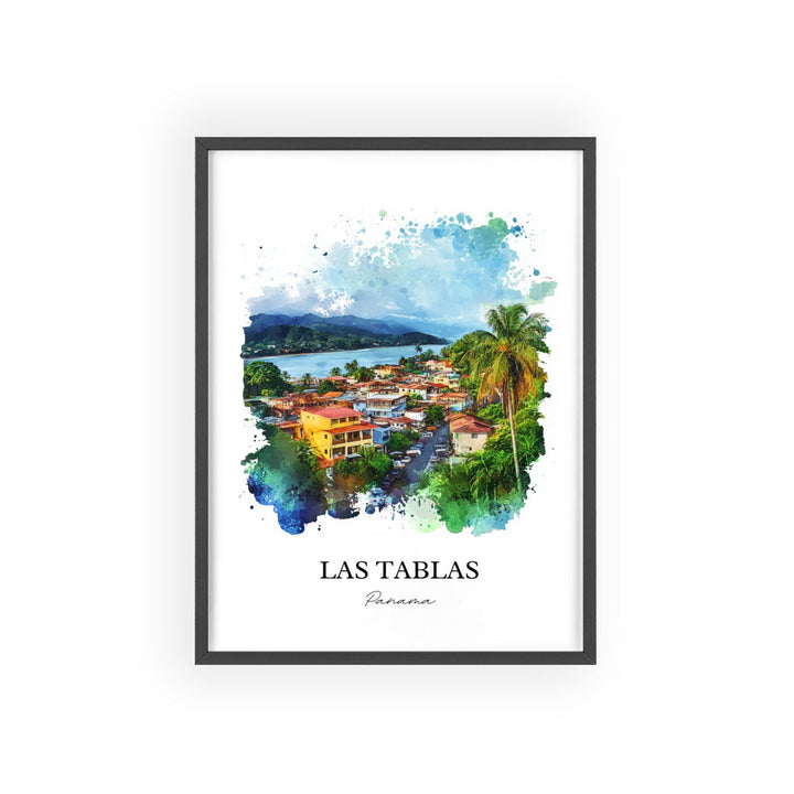 Las Tablas Wall Art, Azuero Peninsula Print, Panama Watercolor Art, Las Tablas Panama Gift, Travel Print, Travel Poster, Housewarming Gift
