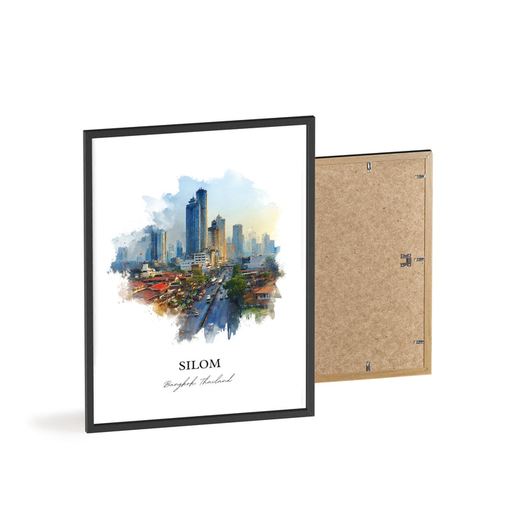 Silom Bangkok Wall Art, Bangkok Print, Bangkok Watercolor Art, Bangkok Thailand Gift, Travel Print, Travel Poster, Housewarming Gift
