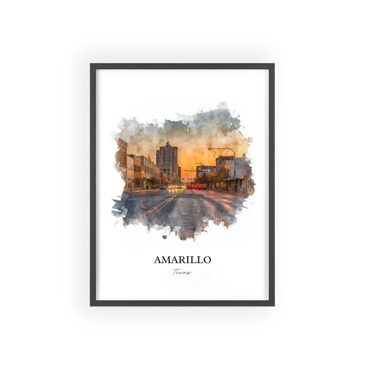Amarillo, Texas – Watercolor Art Print