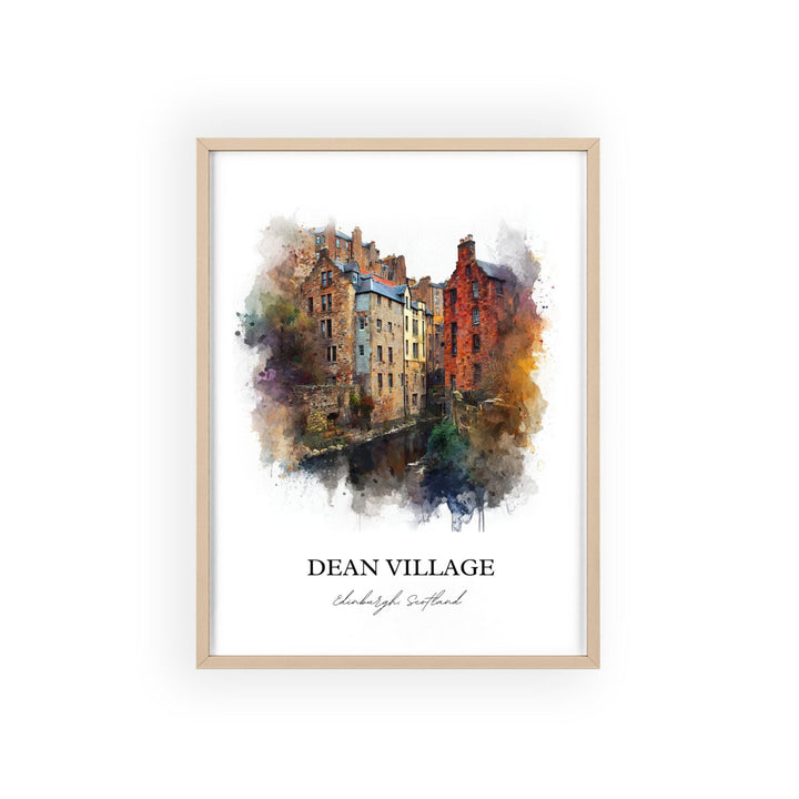 Dean Village, Edinburgh, Scotland – Watercolor Art Print