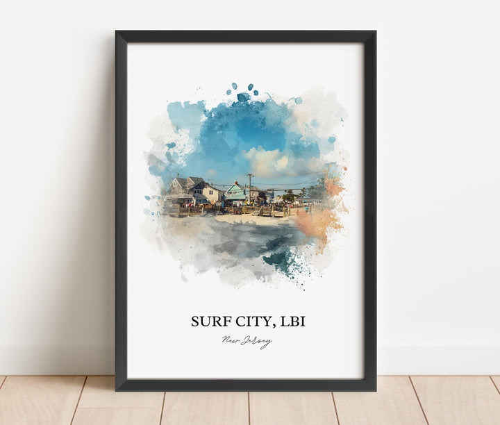 Surf City, NJ – Watercolor Art Print
