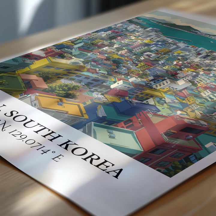 Busan South Korea Art, South Korea Retro Travel Art, Busan Home Decor, Busan Gift, South Korea Travel Art, Travel Prints, Housewarming Gift