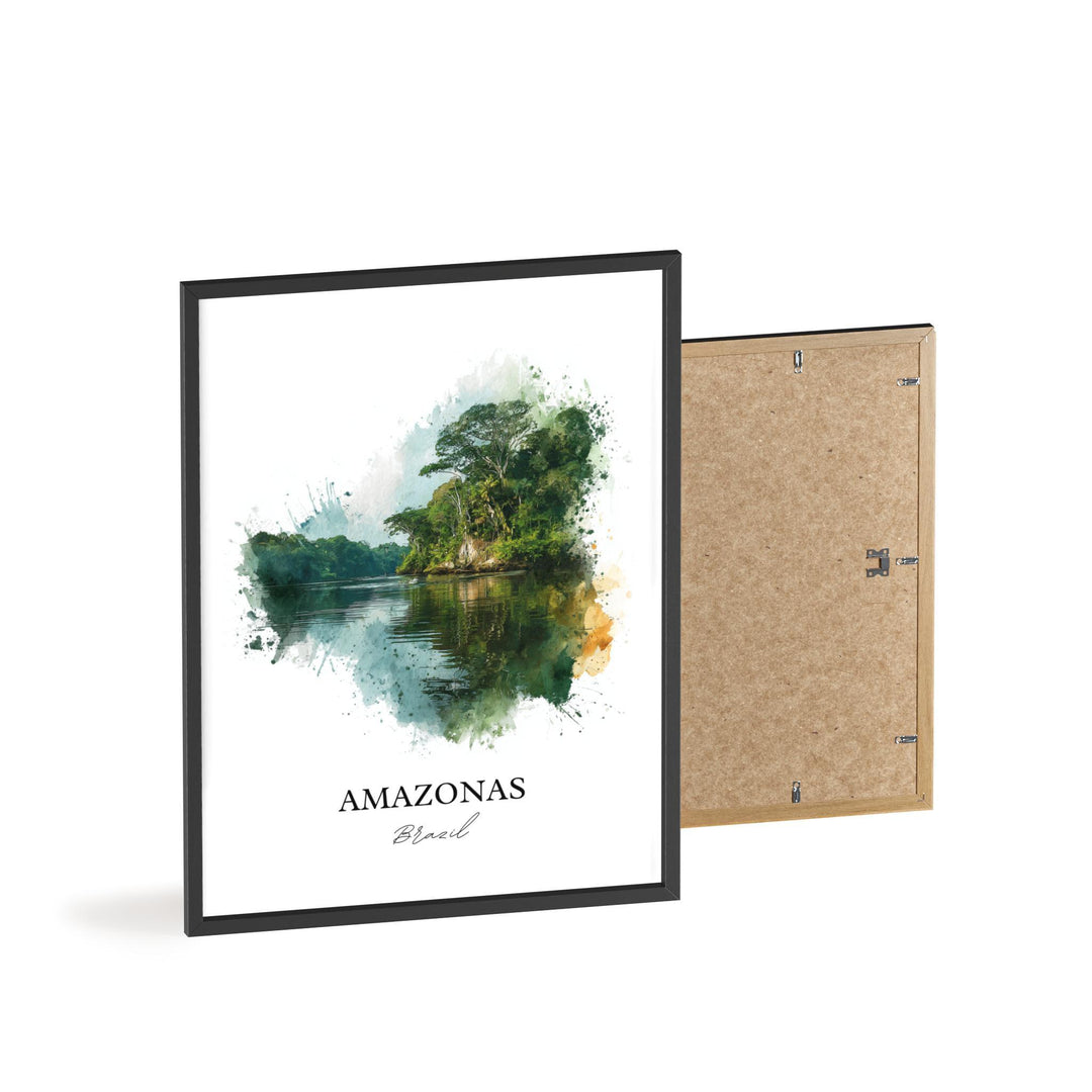 Amazonas Brazil Wall Art, Amazonas Print, Brazil Watercolor Art, Amazonas Brazil Gift, Travel Print, Travel Poster, Housewarming Gift