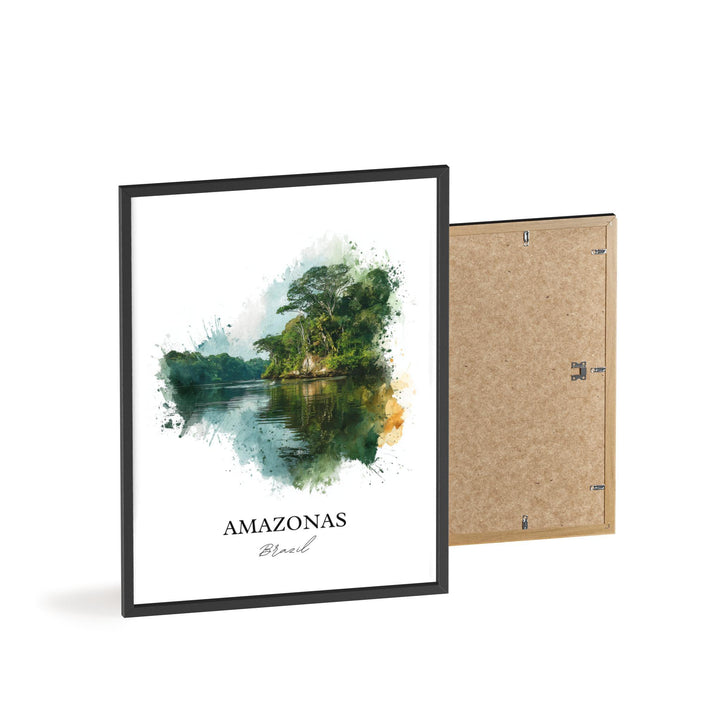 Amazonas Brazil Wall Art, Amazonas Print, Brazil Watercolor Art, Amazonas Brazil Gift, Travel Print, Travel Poster, Housewarming Gift