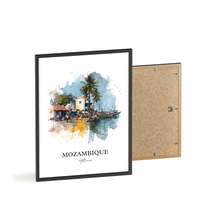 Mozambique Wall Art, Mozambique Print, Mozambique Watercolor Art, Mozambique Gift, Travel Print, Travel Poster, Housewarming Gift