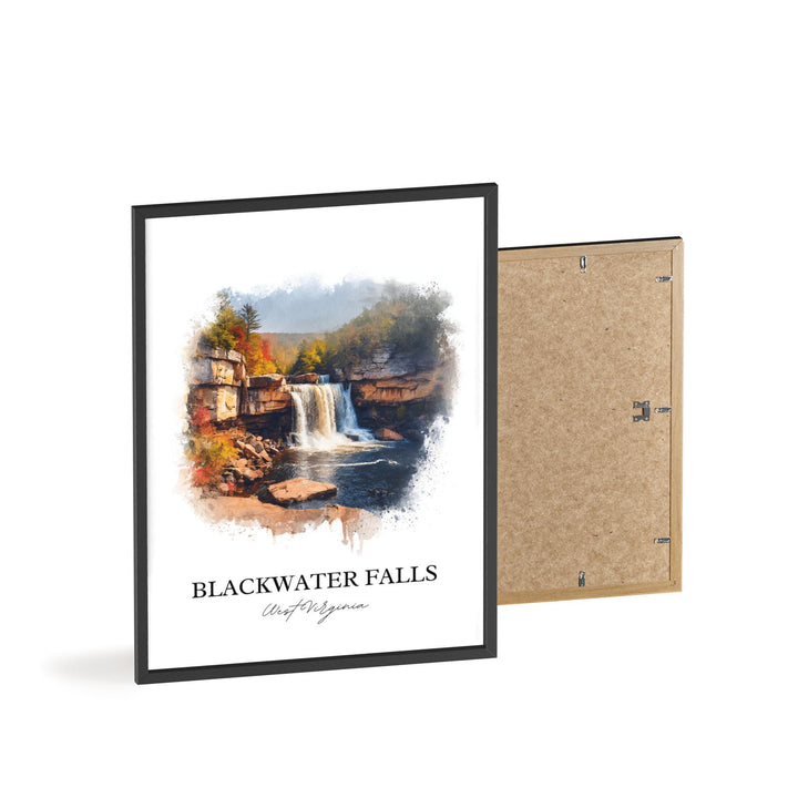 Blackwater Falls Art, Blackwater Falls WV Print, West Virginia Artwork, Thomas WV Gift, Travel Print, Travel Poster, Housewarming Gift