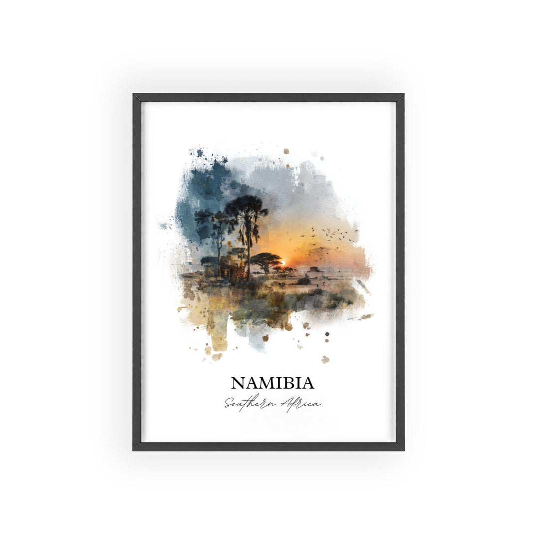 Namibia Wall Art, Namibia Print, Namibia Watercolor Art, Namibia Gift, Travel Print, Travel Poster, Housewarming Gift