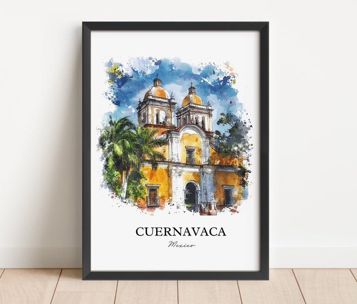 Cuernavaca Wall Art, Morelos State MX Print, Mexico Watercolor Art, Cuernavaca MX Gift, Travel Print, Travel Poster, Housewarming Gift