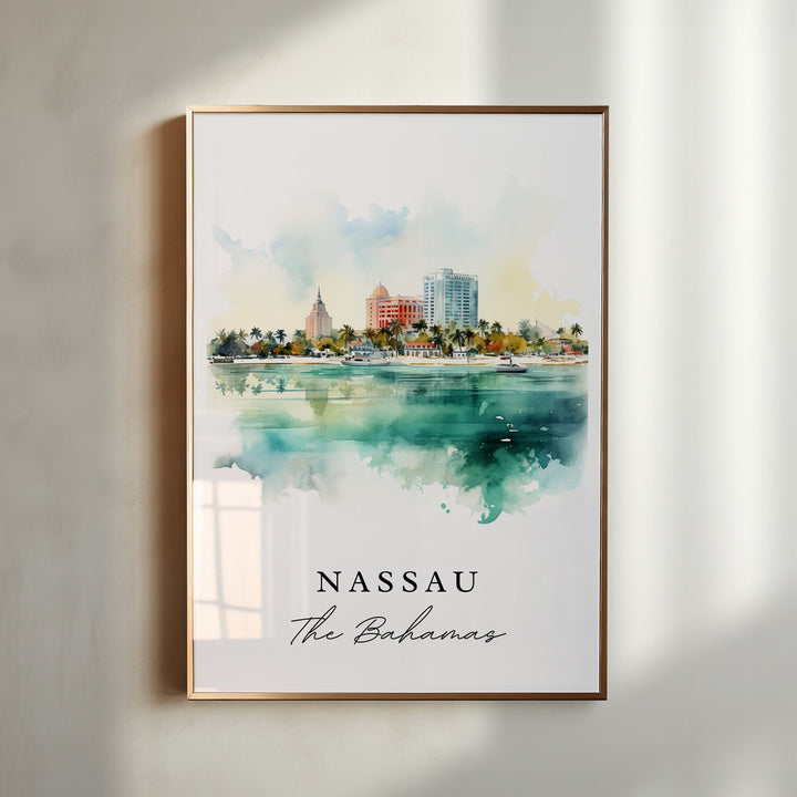 Nassau Bahamas wall art - The Bahamas, Nassau Bahamas poster, Nassau Bahamas Wedding gift, Birthday present, Custom Text, Personalized Gift