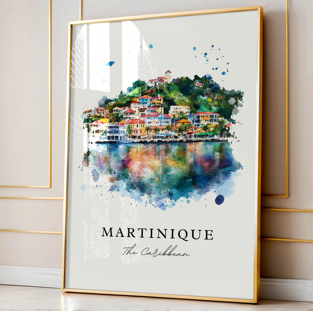 Martinique Wall Art, Martinique Print, Lesser Antilles Watercolor, Martinique Gift,