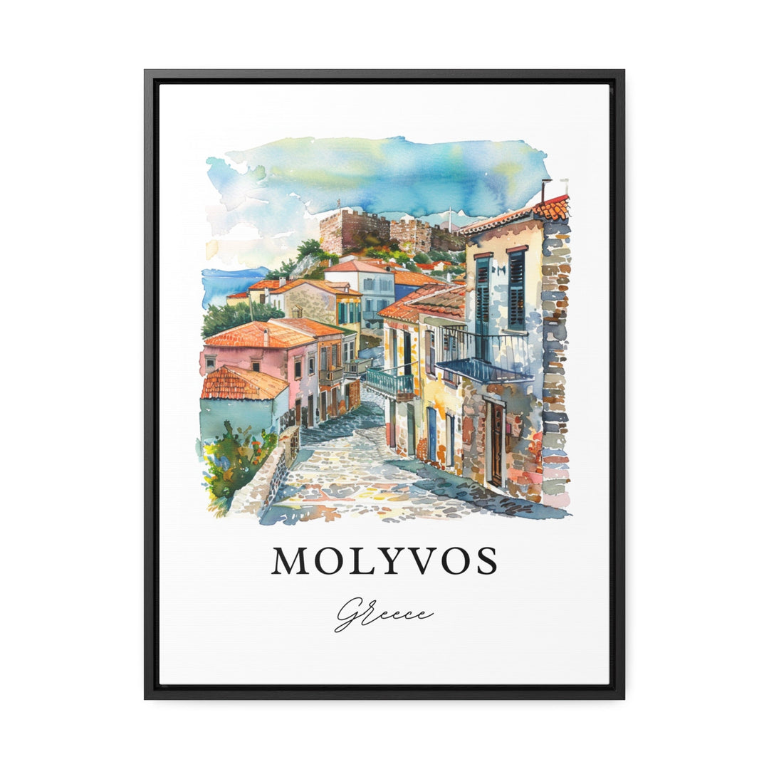 Molyvos Greece Wall Art, Mithymna Print, Molyvos Watercolor, Molyvos Lesbos Gift,