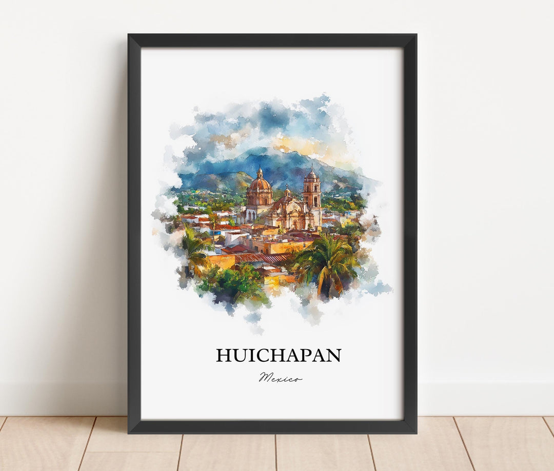 Huichapan Mexico Wall Art, Hidalgo Print, Mexico Watercolor Art, Huichapan Gift, Travel Print, Travel Poster, Housewarming Gift