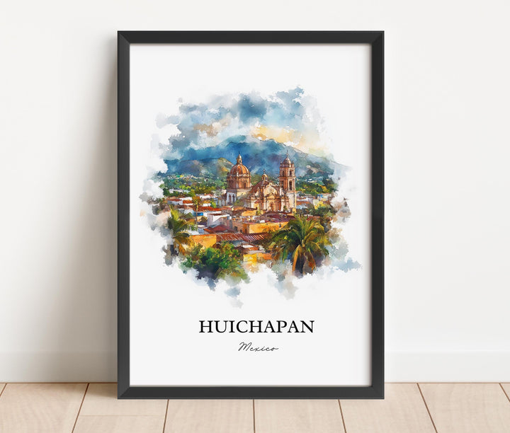 Huichapan Mexico Wall Art, Hidalgo Print, Mexico Watercolor Art, Huichapan Gift, Travel Print, Travel Poster, Housewarming Gift