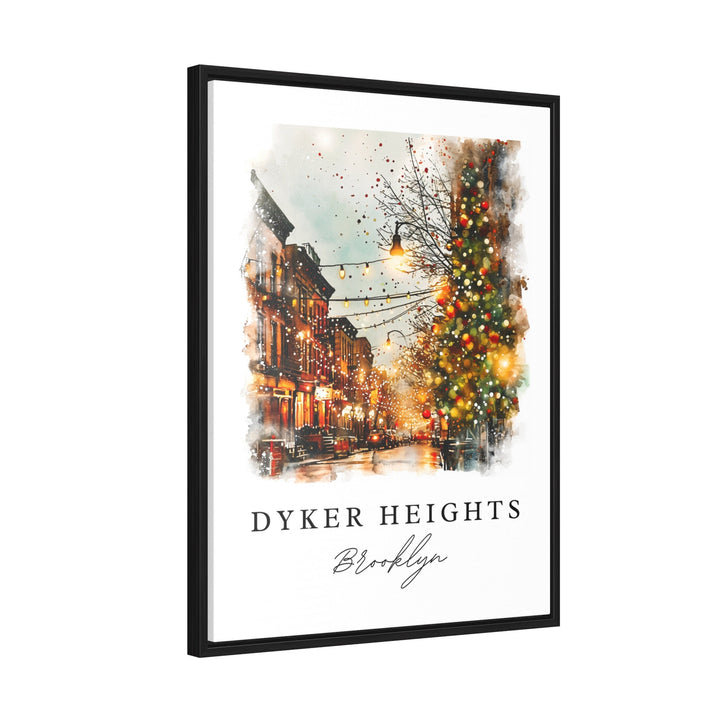 Dyker Heights watercolor travel art - Brooklyn, Dyker Heights print, Brooklyn Wedding gift, Birthday present, Custom Text, Perfect Gift