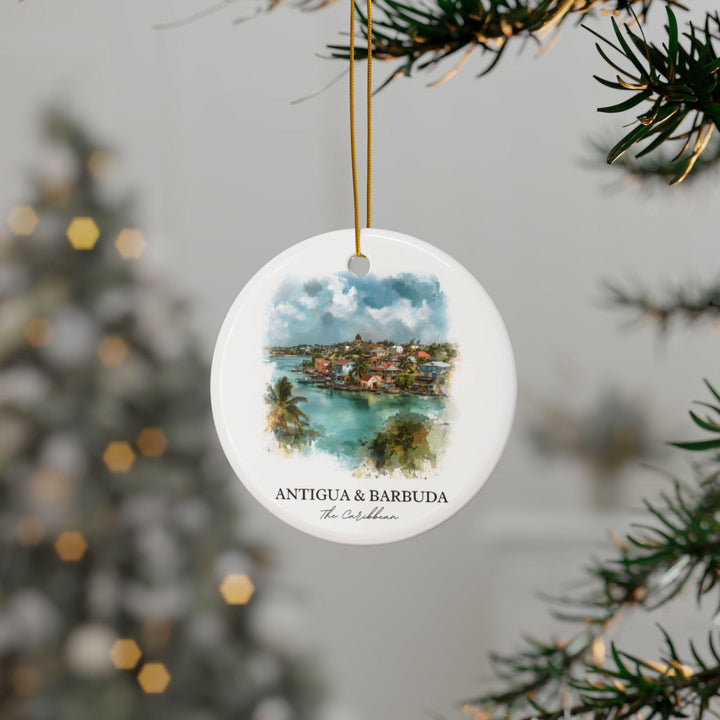 Antigua and Barbuda Ornament: Unique Antigua and Barbuda Souvenir, Antigua Xmas Decor, and Authentic Caribbean Islands Gift