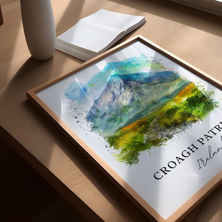 Croagh Patrick Wall Art, Croagh Patrick Print, Ireland Watercolor, The Reek Ireland Gift, Travel Poster, Housewarming Gift