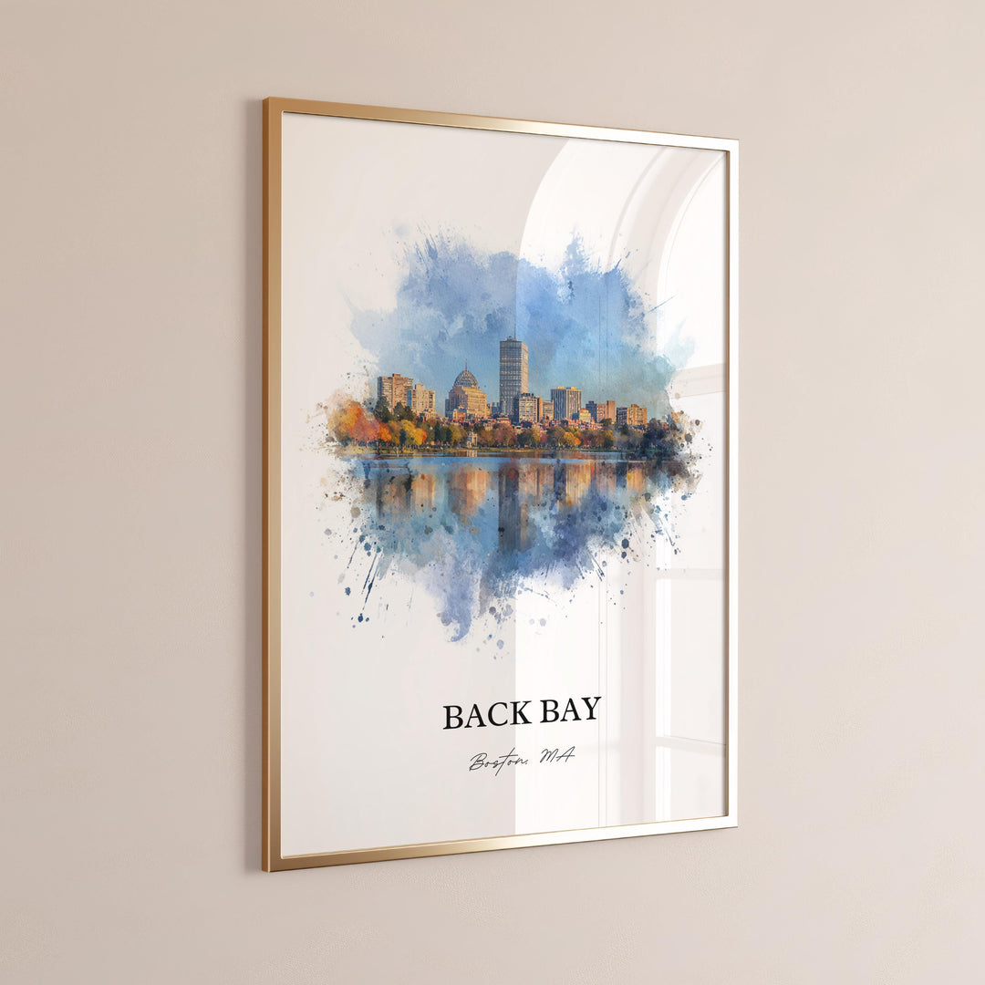 Back Bay, Massachusetts – Watercolor Art Print