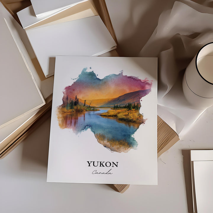 Yukon Canada Wall Art, Yukon Canada Print, Canada Watercolor Art, Yukon Canada Gift, Yukon Travel Print, Travel Poster, Housewarming Gift
