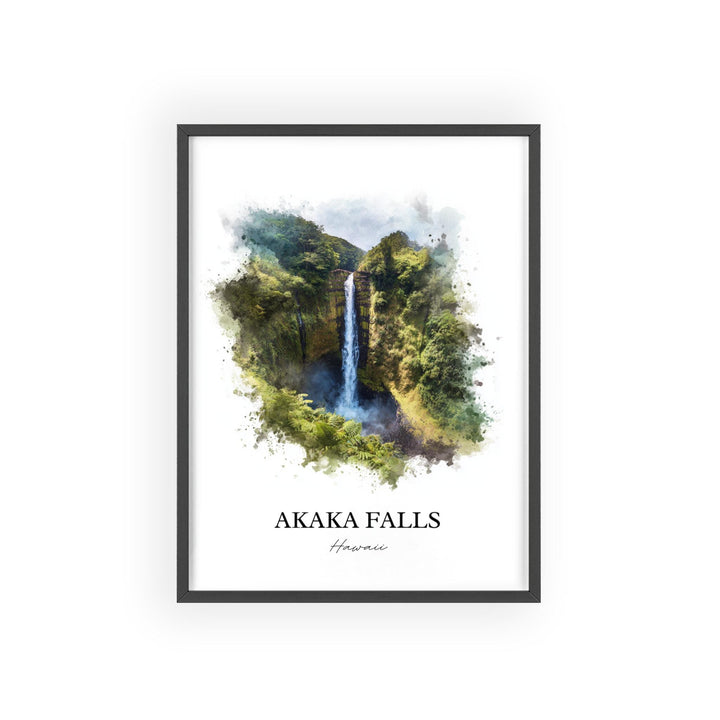 Akaka Falls Wall Art, Big Island Print, Akaka Falls Watercolor Art, Akaka Falls Gift, Travel Print, Travel Poster, Housewarming Gift