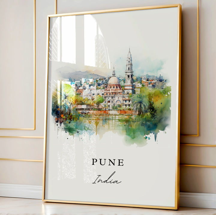 Pune India wall art - India, Pune poster, Pune India Wedding gift, Birthday present, Custom Text, Personalised Gift